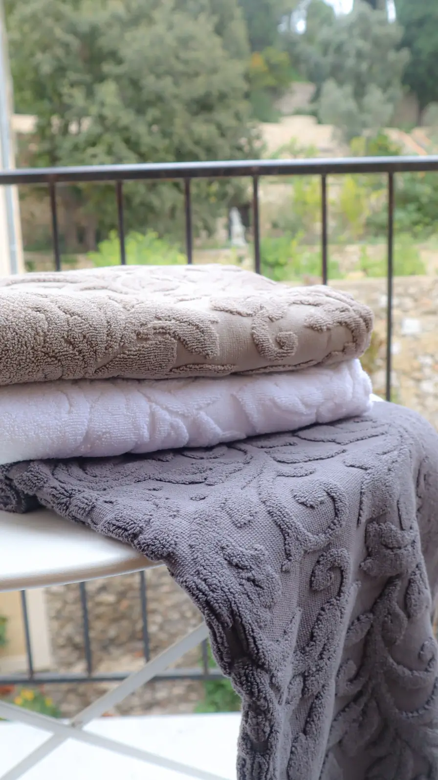 Tuscany cotton bath mat – soft absorbent floor towel flowery 2