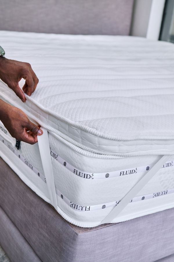 Lund Memory Mattress Topper strapped